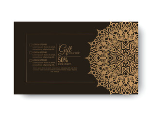 Luxury gold gift voucher template