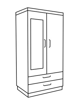 Safe Almirah Vector Illustration, shelves with books, bookshelf background, Showcase Outline Illustrations & Vectors