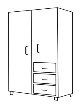 Safe Almirah Vector Illustration, shelves with books, bookshelf background, Showcase Outline Illustrations & Vectors