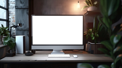 Generic Design of Smart TV or Computer Monitor Screen, Modern Digital Display Technology, Futuristic Electronic Device Concept, Technology Innovation, Generative AI

