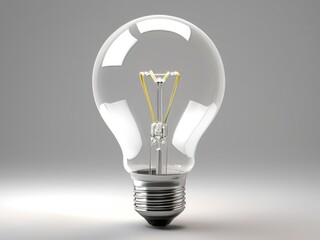Glowing light bulb isolated on white background.