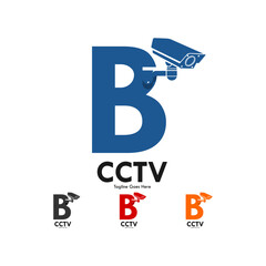 Letter b with cctv design logo template illustration. © Deni