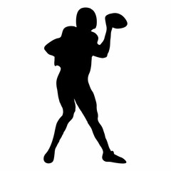 silhouette of american football or rugby