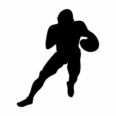 silhouette of american football or rugby