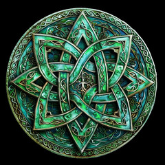 Celtic Irish Knot Festive Art: Spiritual Symbolism in Ornate St. Patrick's Day Design - Vintage Holiday Celebration