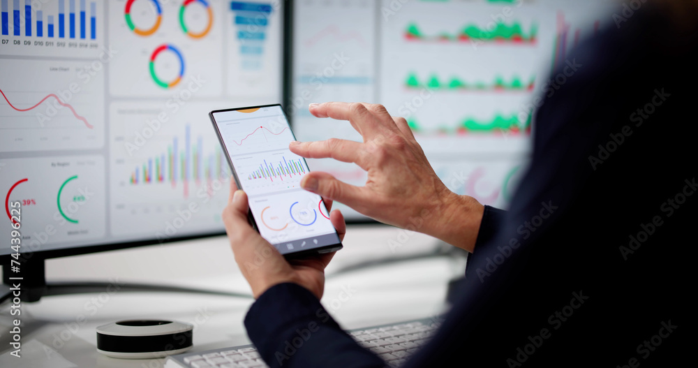 Aufkleber Predictive Business KPI Data Technology Dashboard