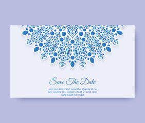 elegant blue mandala style invitation