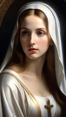 Fototapeta premium Blessed Virgin Mary with beautiful robe.