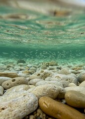 underwater world of fish underwater in shallow water