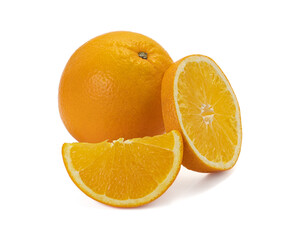 Ripe orange isolated on white background Clipping Path