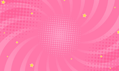 Obraz premium Pink pop art, retro design, stripes mockup. Vector illustration. Halftone vintage background for text, vector illustration