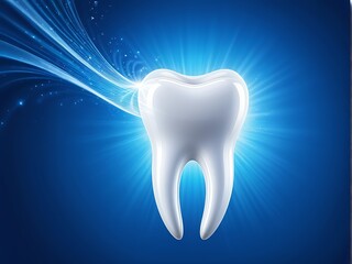 picture of white teeth with effects of whirling light