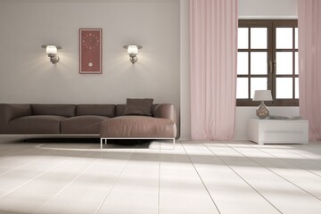 Modern interior design. 3D illustration