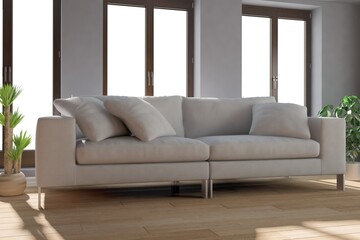 Modern interior design. 3D illustration