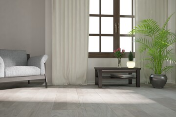 Modern interior design. 3D illustration