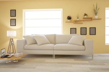 Modern interior design. 3D illustration