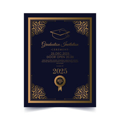Elegant dark graduation invitation template