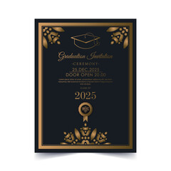 Elegant dark graduation invitation template