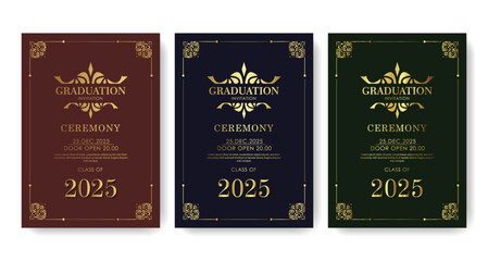 Elegant dark graduation invitation template