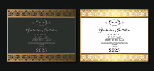 Elegant dark graduation invitation template