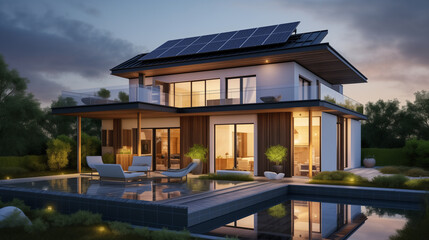 house with solar panels on the roof