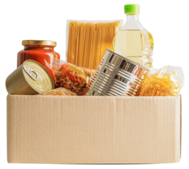 Foodstuffs collection for donation to help people.