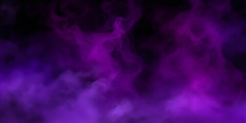 Fototapeta na wymiar purple smoke , purple splash painting on black background, purple powder dust paint purple explosion explode burst isolated splatter abstract.purple smoke or fog particles explosive effect