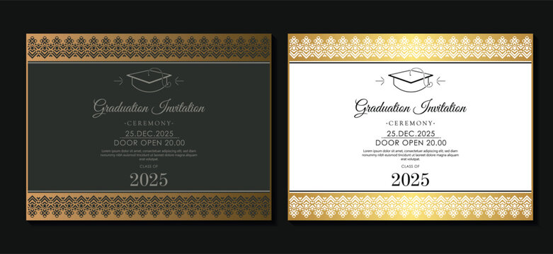 Elegant dark graduation invitation template