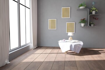 Modern interior design. 3D illustration