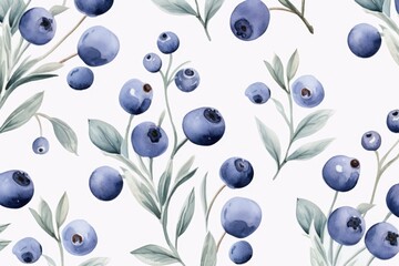 Blueberry pattern on light background