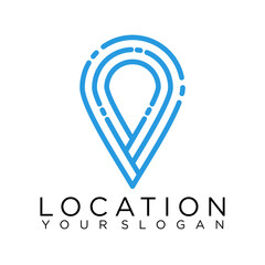 location pin maps logo abstract, template icon vector