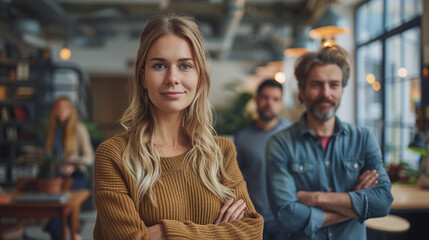 Fototapeta premium Successful people company with happy employees
