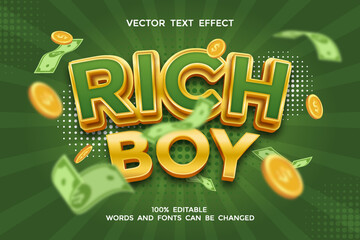 rich boy editable 3d text effect