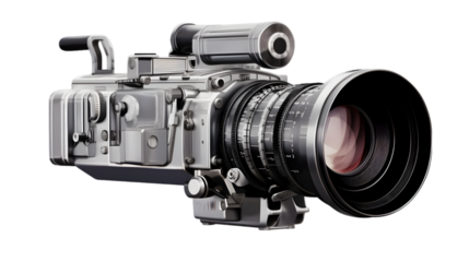 professional film camera, png file of isolated cutout object on transparent background