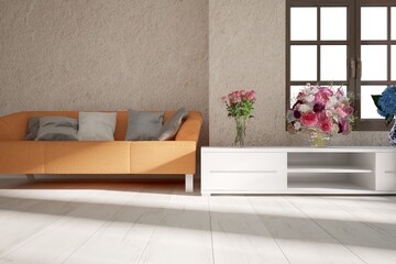 Modern interior design. 3D illustration