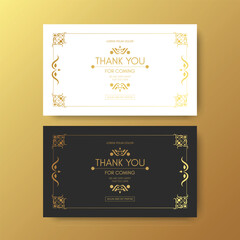 classic gold thank you wedding card