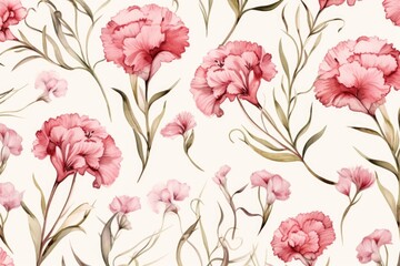 Pattern of flowers on light background