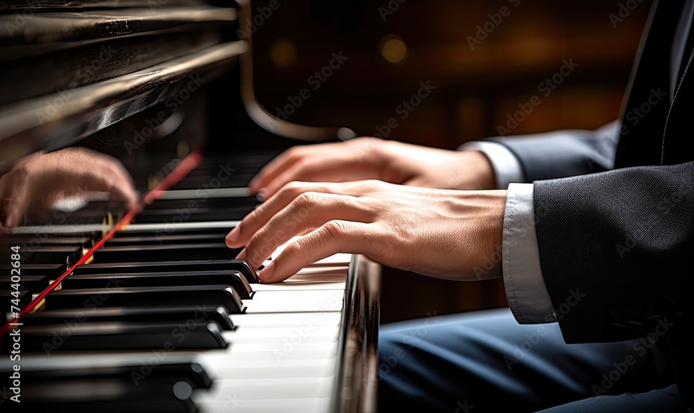 Wall mural Man in Suit Playing Piano