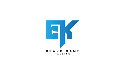 EFK, EKF, FEK, FKE, KFE, KEF, EK, KE, Abstract initial monogram letter alphabet logo design