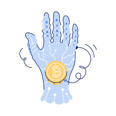 Naklejka premium Crypto Market Doodle Mini Illustrations