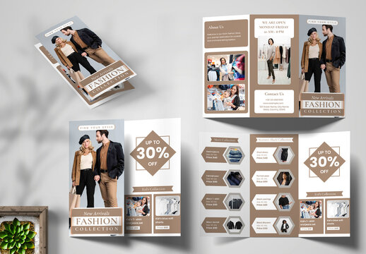 Fashion Cloth Tri Fold Brochure Layout