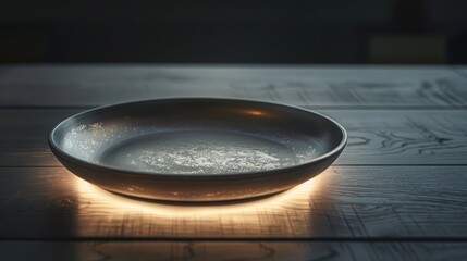 soulplate, Illuminated plate, Eating with feeling / mood, product photography, copy space, 16:9