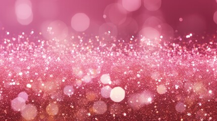 A radiant pink bokeh background with sparkling light particles.