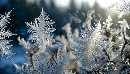 Obraz premium a close up of a bunch of snow flakes