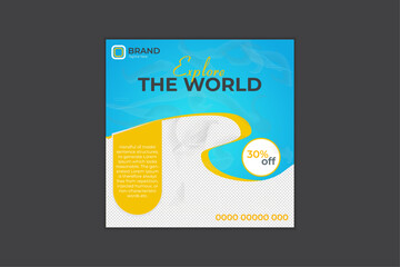 travel social media post design template.