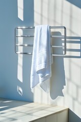 White Bathroom Towel Display