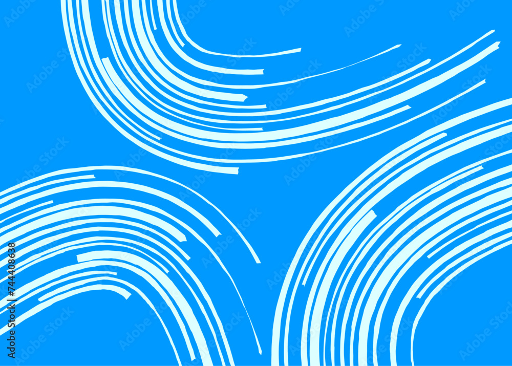 Poster minimalist background with curved brush lines pattern and with some copy space area