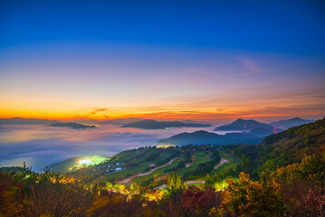 sunset in the mountains