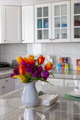 Colorful details inside the kitchen of a Short Term Rental home.