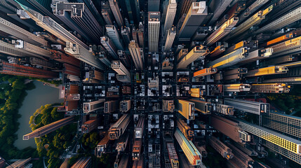 Arial view of a highly populated city